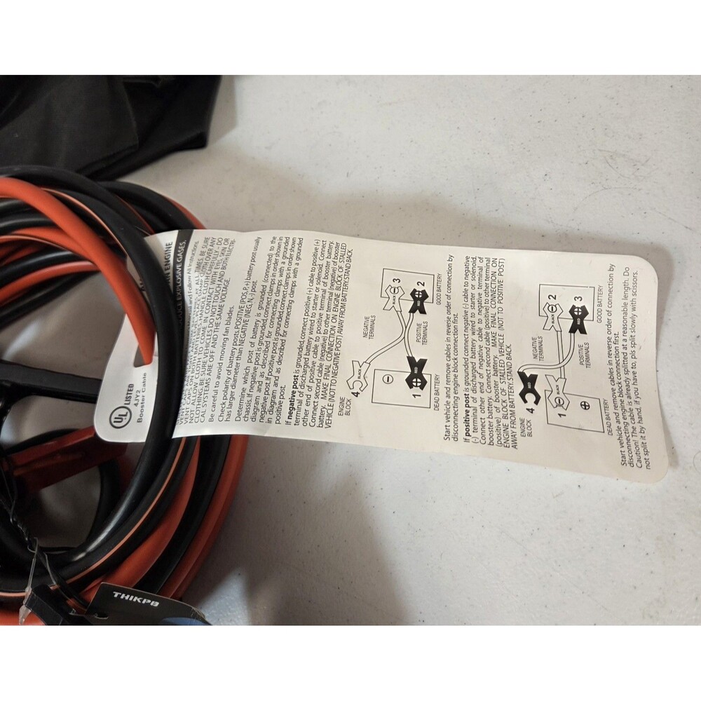 THIKPO G420 20FT 4 Gauge Booster Cables 600A Heavy Duty Jumper Cables w/ Case & - Picture 9 of 9